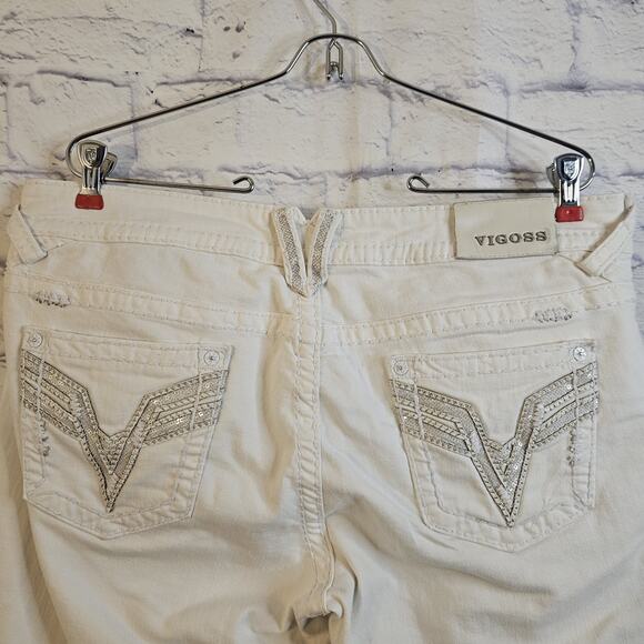 Vigoss The Chelsea Capri Jeans Size 15/16 Inseam 21" Stretch White - Picture 6 of 8